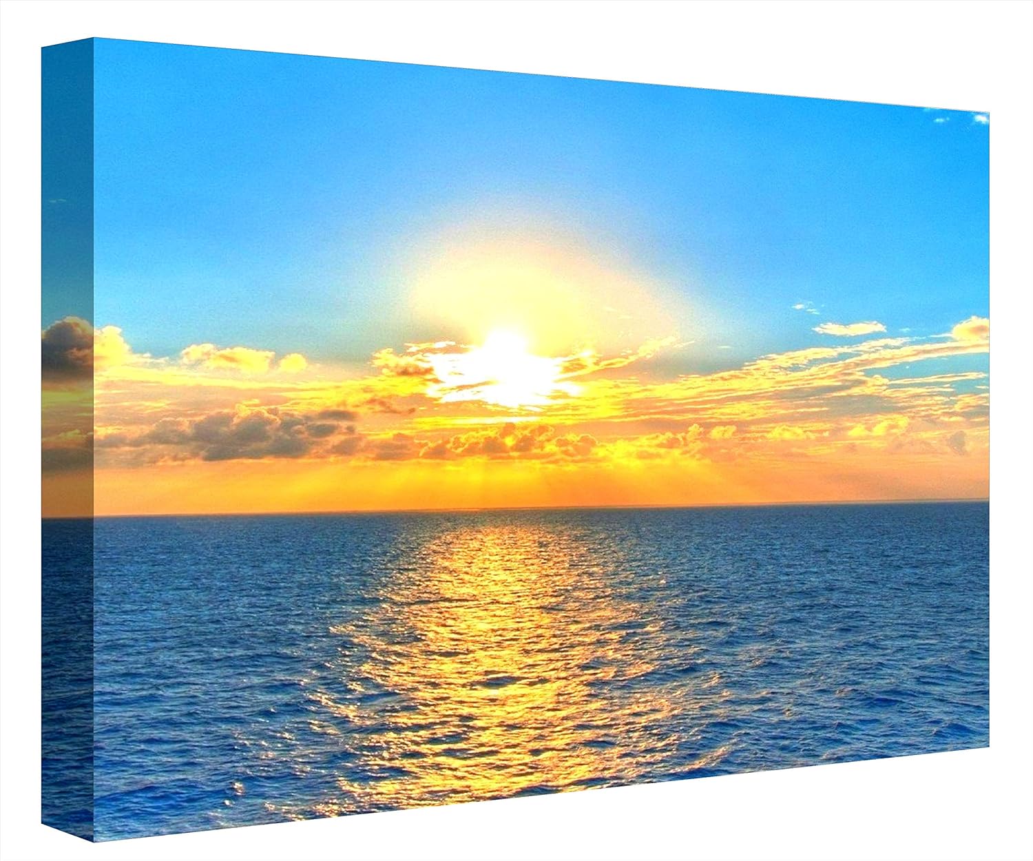 CCRETROILUMINADOS Amanecer en el Mar Cuadro con Luz Leds, Metacrilato