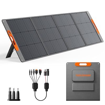 280W Portable Solar Panel for Power Station, 25.8% High Efficiency HPBC Solar Cell, QC3.0, Type-C 60W, MC4 Output, IP65 Waterproof, Ultra-Light Solar Panel for Outdoor Camping, RV, Off Grid