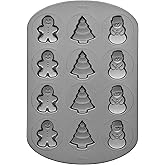 Wilton Non-Stick Christmas Cookie Shapes Pan, 12-Cavity (Gingerbread Man, Tree, Snowman)