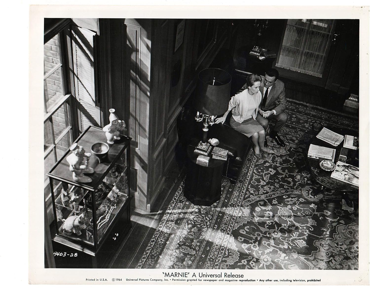 Marnie 1964 Alfred Hitchcock Tippi Hedren And Sean Connery An Original Universal Studios Press Photograph From The Now Classic Alfred Hitchcock Film The Photograph Is In Excellent Condition And Has The Original Paper Typed Snipe