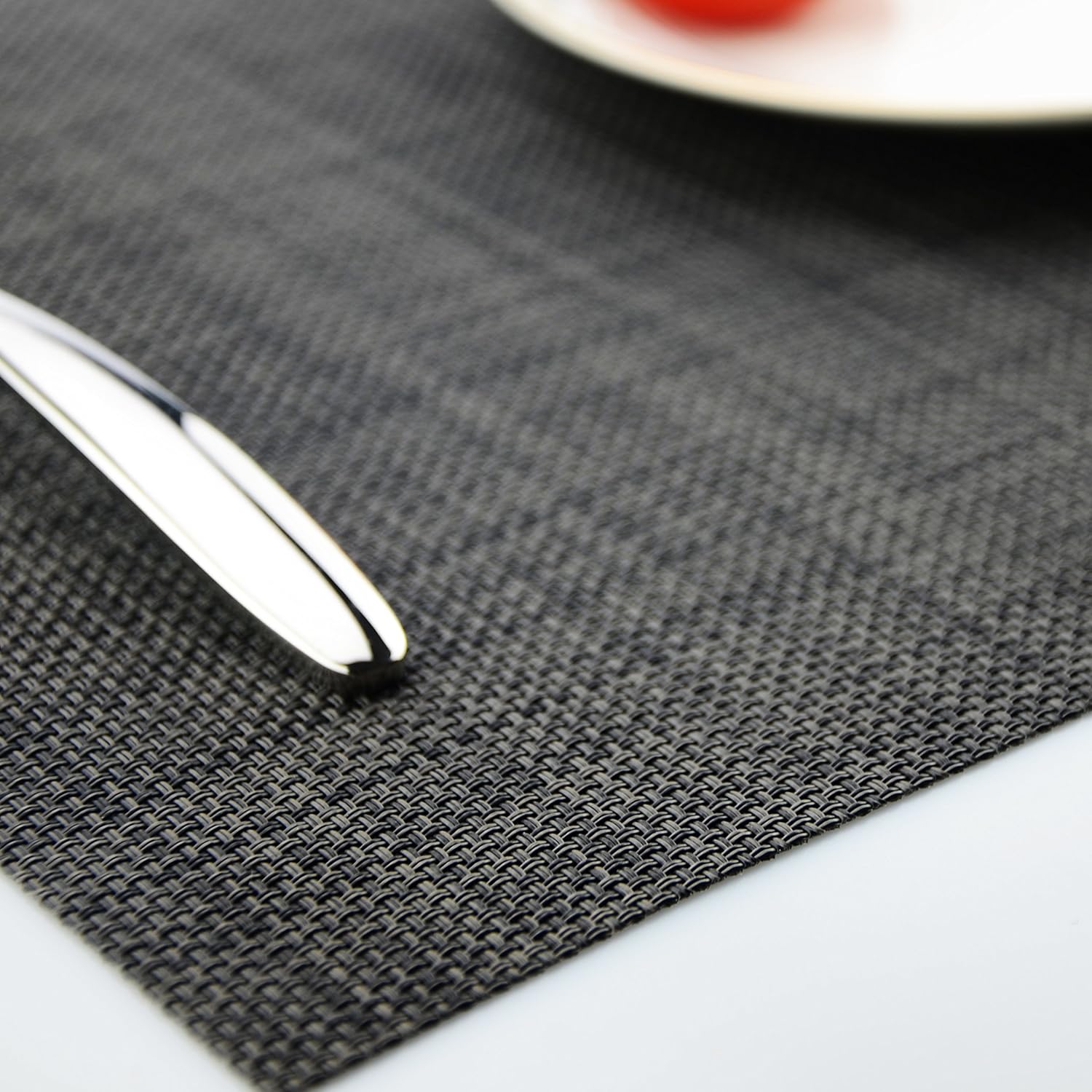 KOKAKO Placemats Heat-Resistant Washable Dining Table Place Mats PVC Kitchen Table Mats by,Set of 6(Dark Gray): Home & Kitchen