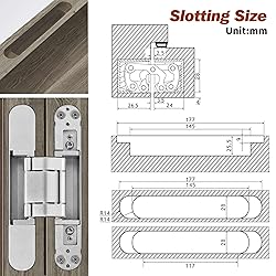 Hawaminent Upgraded Invisible Door Hinges 2 Silver