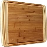 Extra Large Bamboo Cutting Board for Kitchen with Juice Groove - 17.5 x 13.5 inch