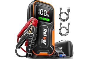 RALXER 1600A Peak 15200mAh Portable Car Jump Starter, Jump Starter Battery Pack (Up to 7.5L Gas or 6.0L Diesel Engine), 12V Battery Jump Starter with Type C-C PD60W (Input/Output) and LED Display