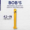 thumbnail image 2 of BISupply 42" Yellow Bolt Down Safety Bollard Post – 1pk Pipe Parking Barrier 2 of 6
