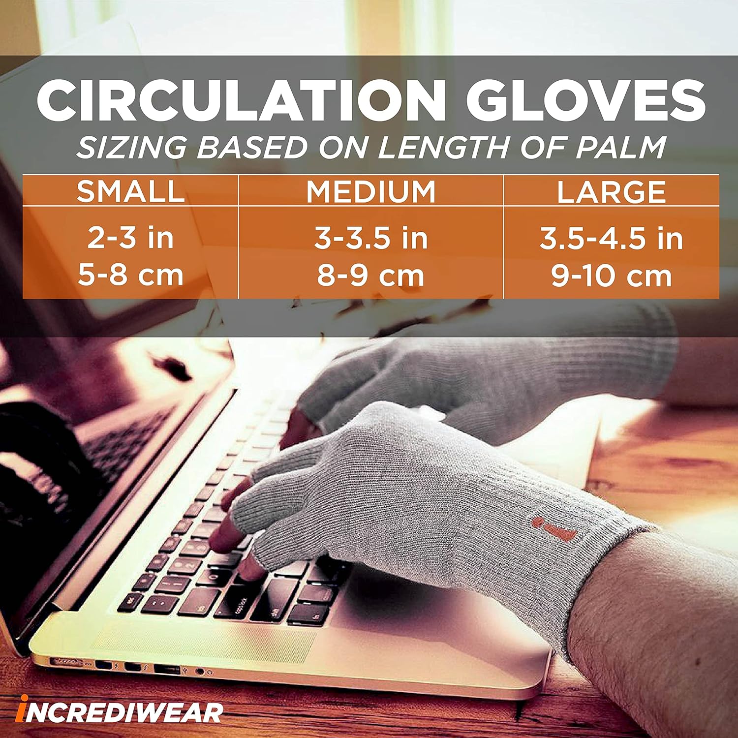 Incrediwear Fingerless Circulation Gloves Arthritis Gloves, Grey: Clothing