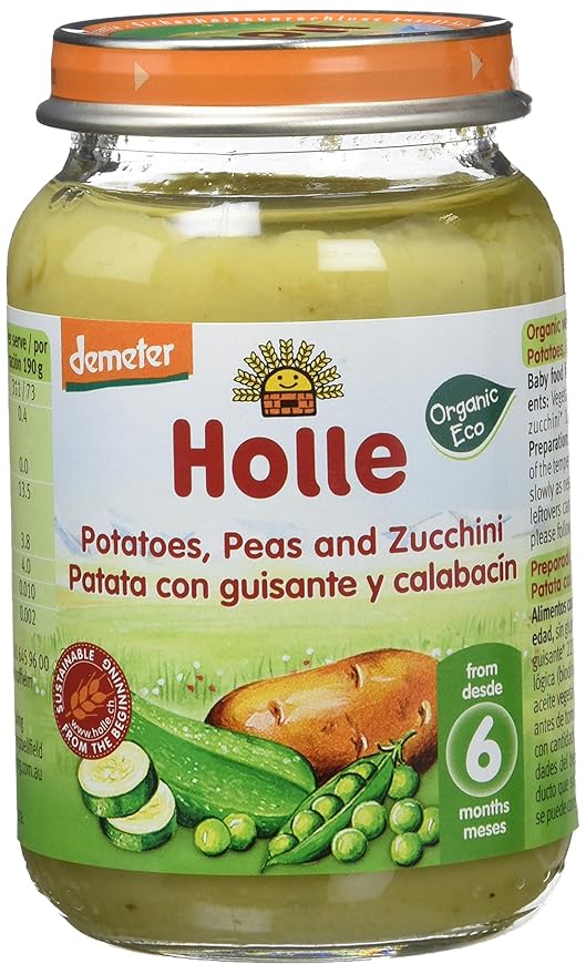 Holle Potito de Patata, Guisantes y Calabacín (+6 meses) - Paquete ...