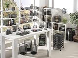 Osco Small Wiremesh Desk Organiser 6 Compartments 1 Drawer Black view 6