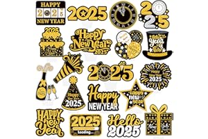 C L COOPER LIFE Happy New Year Cupcake Toppers New Year Party Decorations 48Pcs 2025 New Year Eve Cupcake Toppers New Years Cupcake Picks Cake Decorations for Hello 2025 New Year Party Supplies