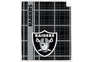 Proformance Home Officially Licensed NFL 60" x 70" Vertical Plaid Sherpa Flannel Fleece Throw Blanket