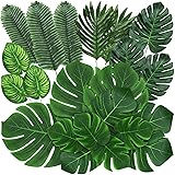 QUANQIUFEI 74 Pcs 7 Kinds Artificial Palm Leaves