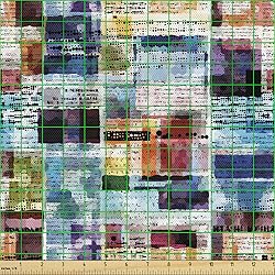 Lunarable Old Newspaper Fabric by The