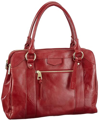clarks red leather handbag
