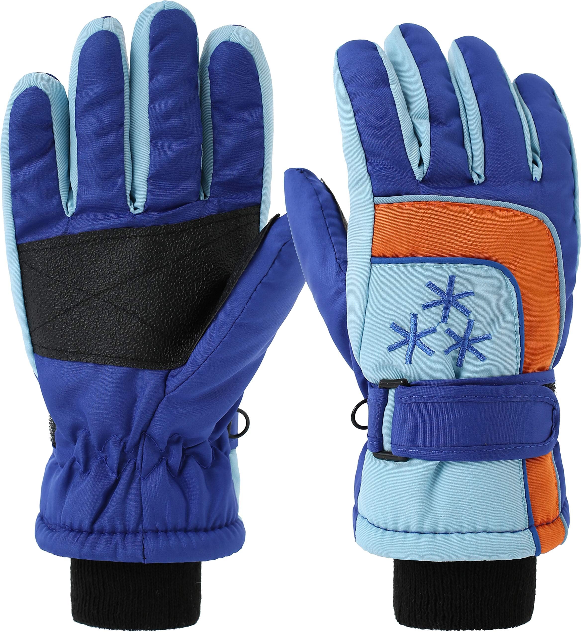 Porgaten Kids Ski Gloves and Children's Ski Mask Balaclava Winter Snow Cold Weather Adjustable Face Hat Cap for Boys and Girls Skiing and Snowboarding