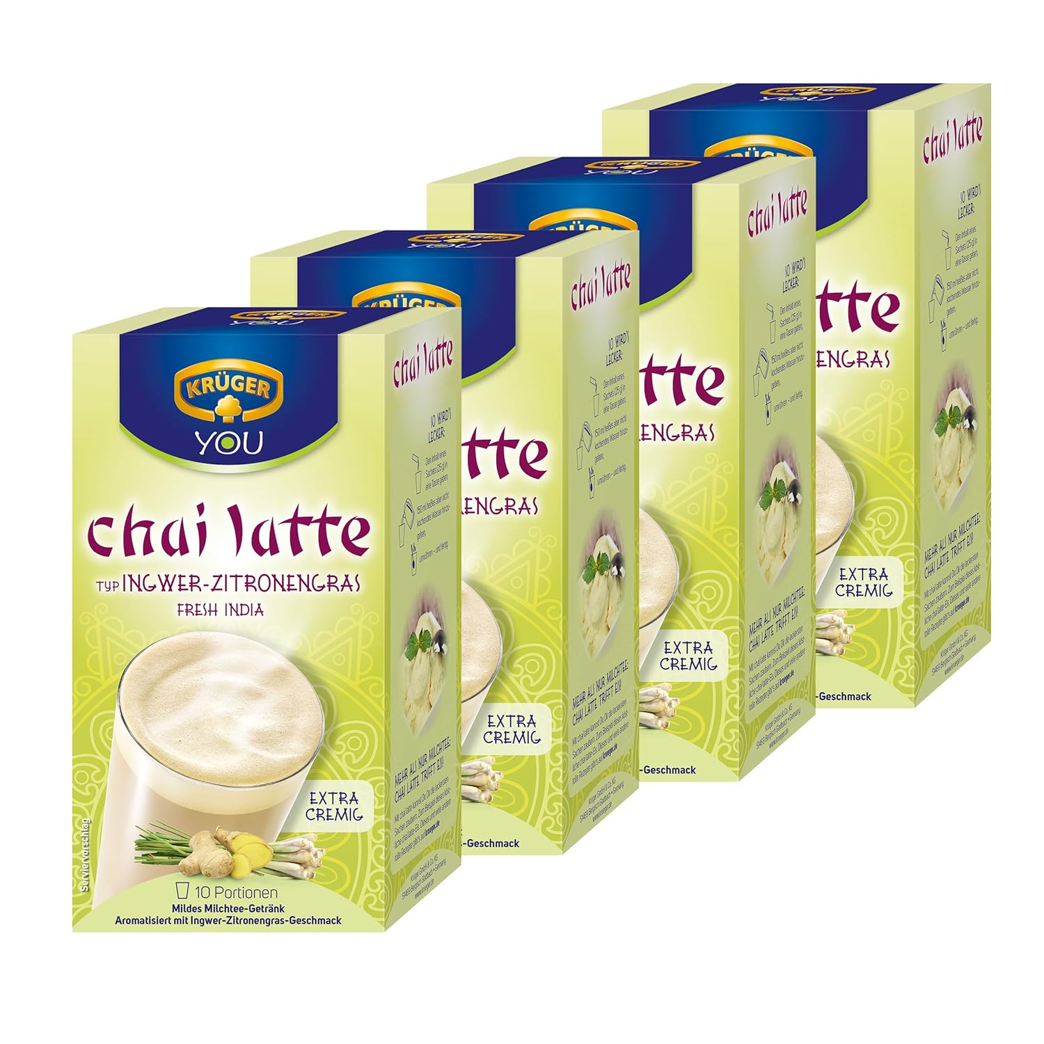 Krüger Chai Latte Fresh India, GingerLemongrass, MilkTea