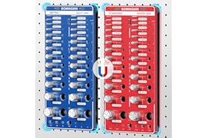 BOMINGXIN Upgrade 70 Nut and Bolt Thread Checker with Magnetic Base & Anti-Slip Feet, Bolt Size and Thread Gauge with 26 Standard & 26Metric & 18 Drill Bit Gauge, Bolt and Nut ldentifier Gauge