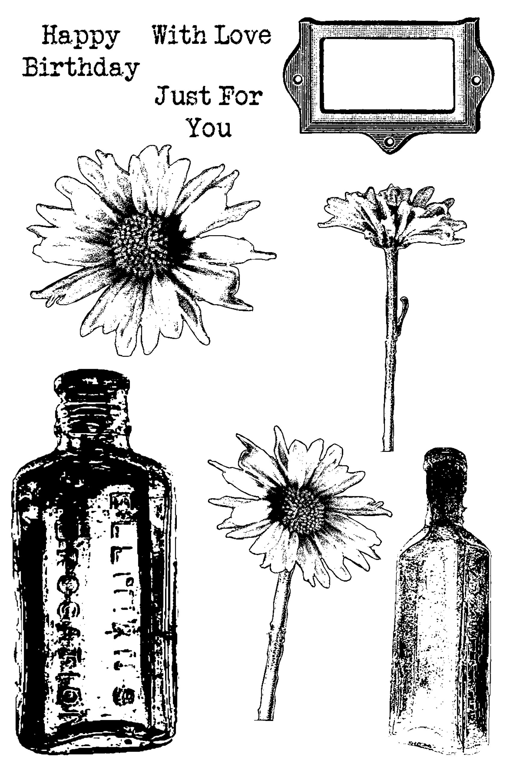Sweet Dixie "Daisy and Bottles" Clear Stamp