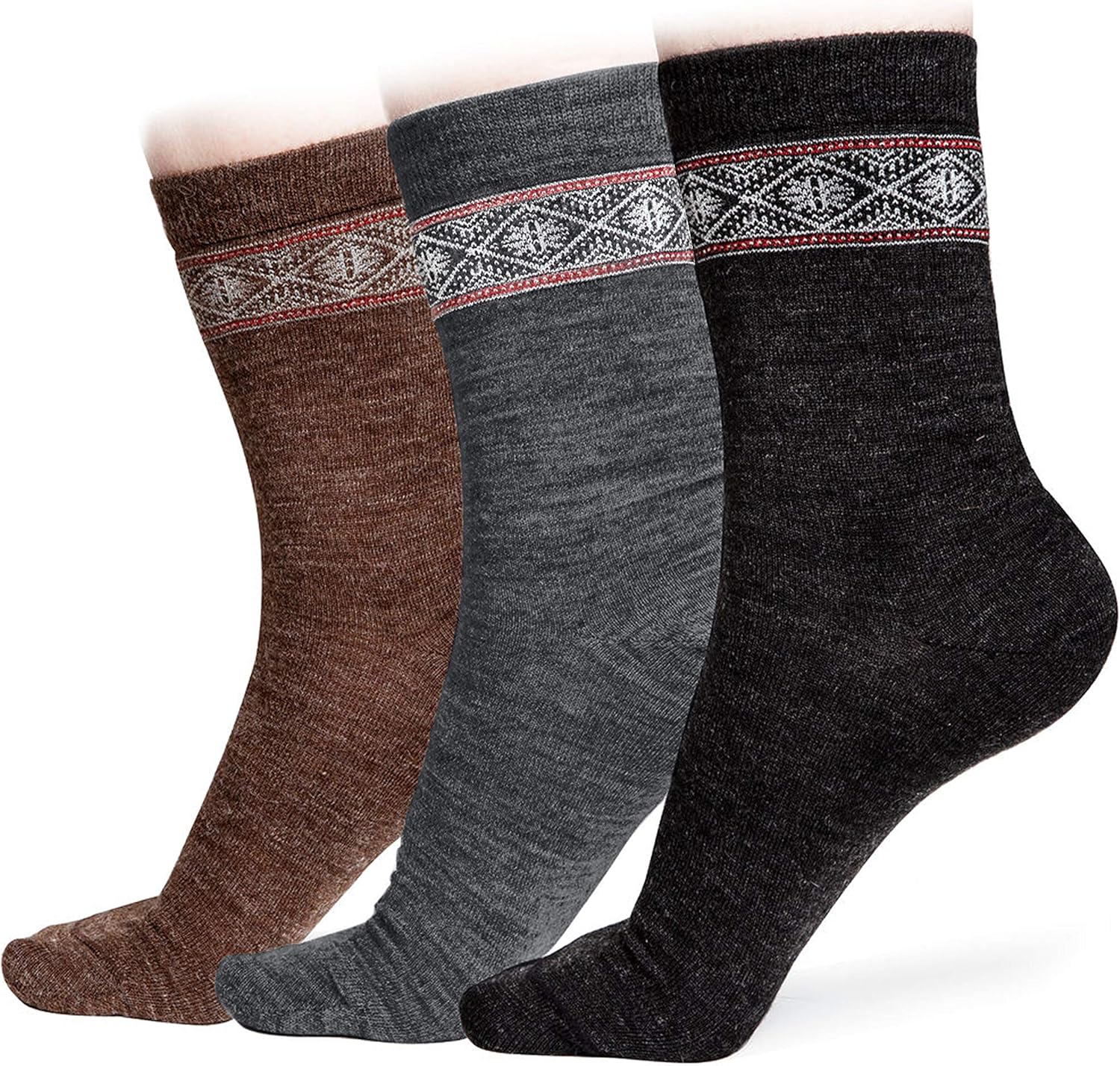 Alpaca Wool Socks Nordic 2Pairs for Women Comfortable & Warm Winter Ultra