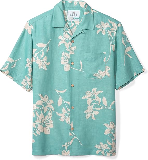 28 Palms Brand Mens RelaxedFit Vintage Washed 100 Rayon Tropical