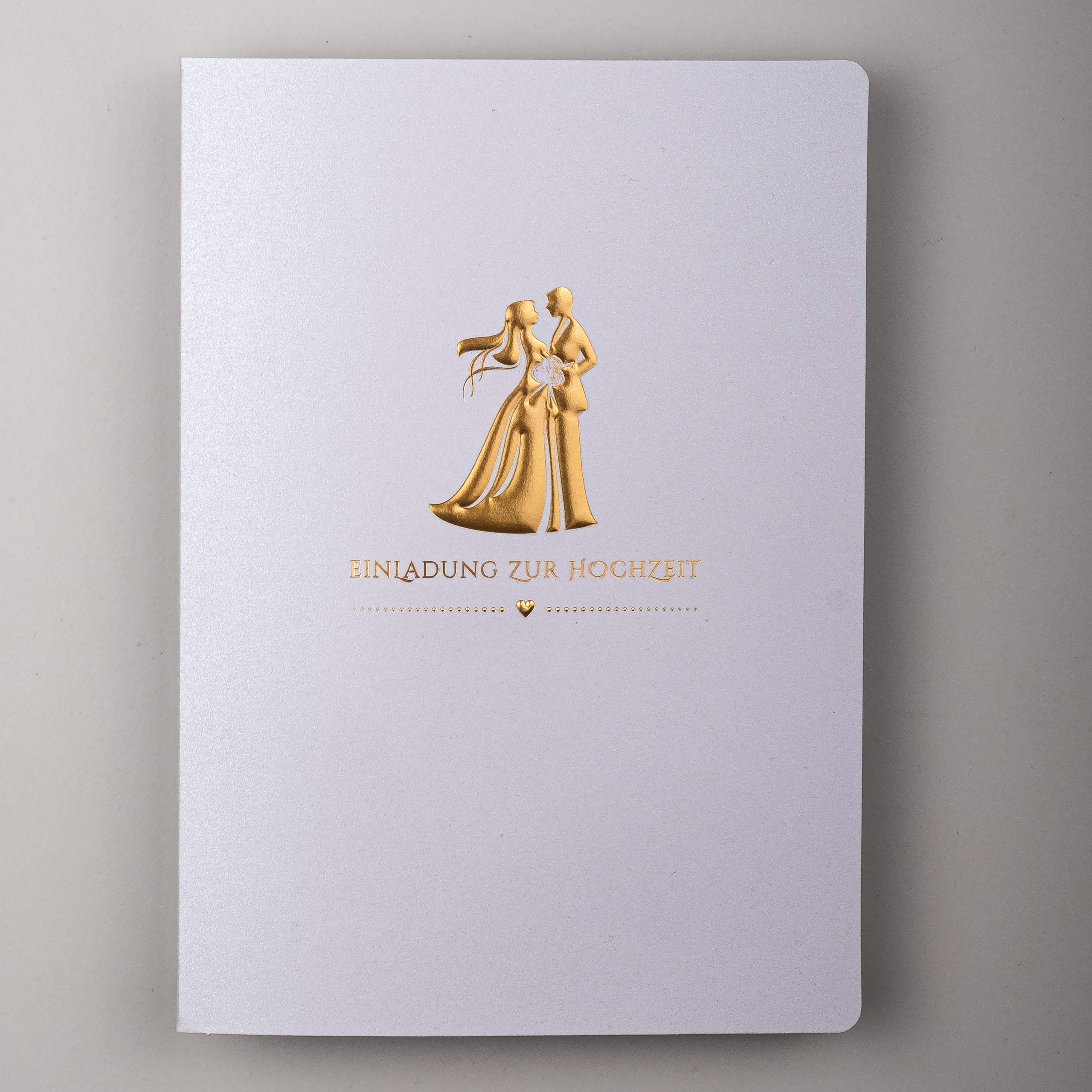 Art Nuvo Wedding Invitations Set of 20 120 x 170 mm Gold Foil Embossed with Printed Inserts and Envelopes for Wedding - Gold Plated Pattern