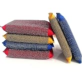 Steel Wool Scrubber Kitchen Sponges - 6 Pack Kitchen Dish Sponges Scrubbers, Non-Scratch Microfiber sponges for Cleaning, Pots and Pans Scrub Sponge
