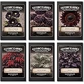 Raven Hollow Gothic Garden Seed Collection, 6 Open-Pollinated Flower &amp; Foliage Varieties