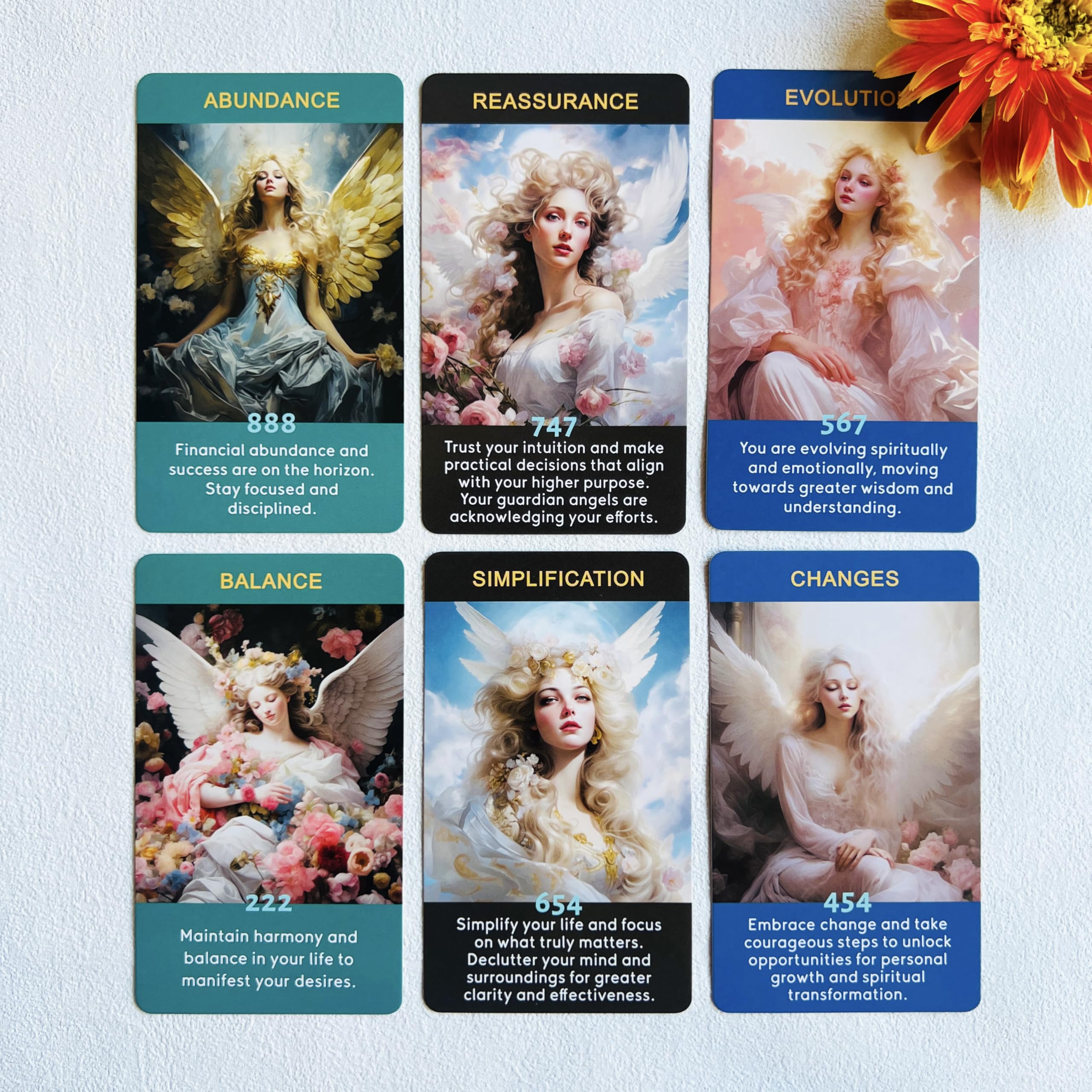 Angel Numbers Oracle Cards, Oracle Cards for Beginners, Enhance Your Spiritual Journey with The Angel Number Affirmation Cards