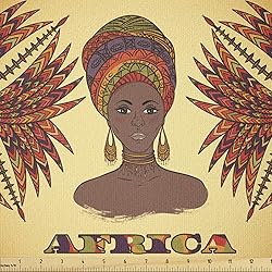 Ambesonne African Fabric by The Yard, Woman in