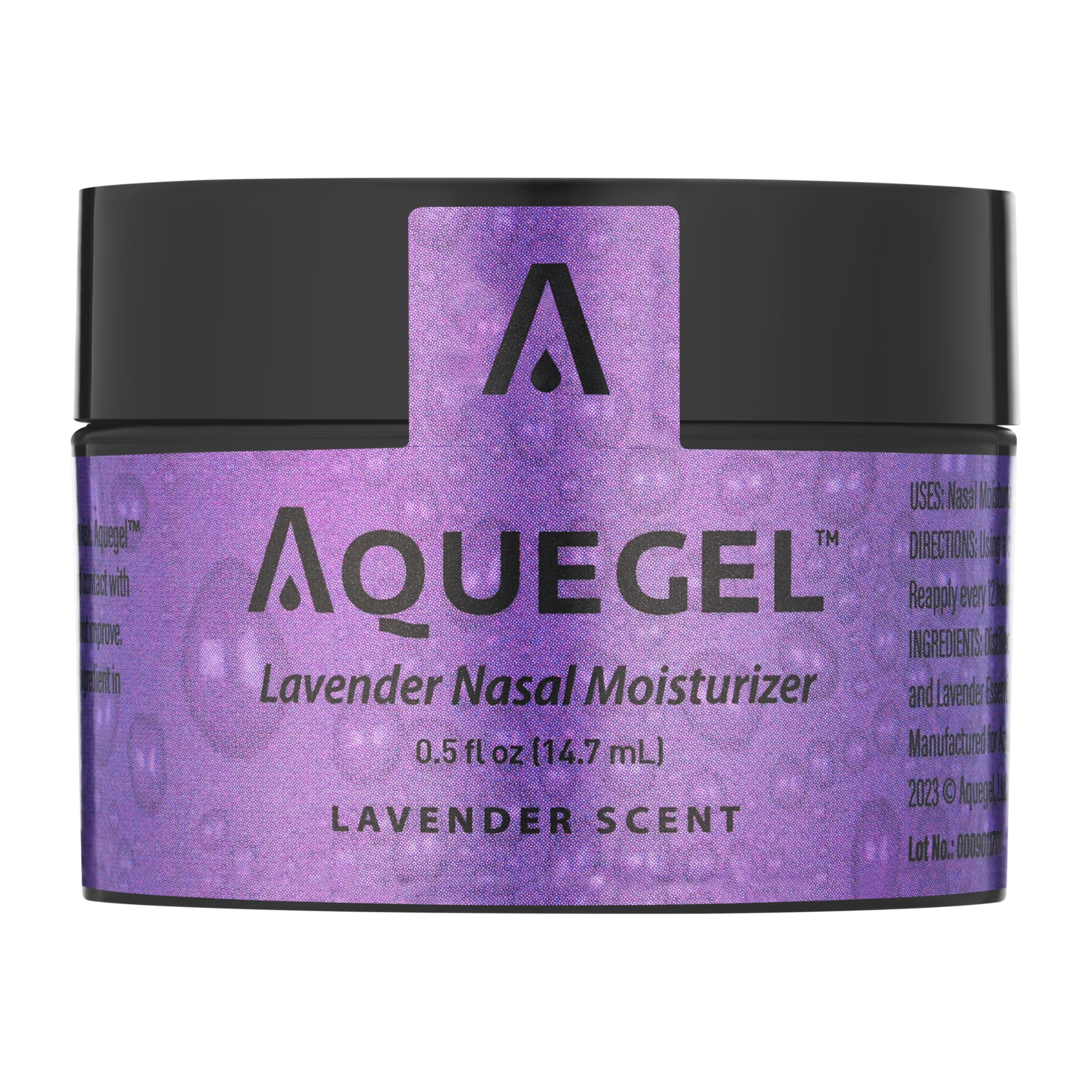 Aquegel Nasal Moisturizer+Lavender (Sleep Easy), 12-Hour Nasal Dryness Relief, Water Based Nose Gel, Oxygen Therapy Nasal Moisturizer, Dry Nose, Nasal Dryness, Nosebleeds, CPAP, Natural Sleep Remedy