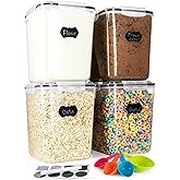Storeganize Flour Sugar Storage Containers (5.3L/4pk) Great Rice Canisters Sets For The Kitchen pantry, Large Food Storage Containers With Lids Airtight