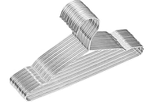 FAYLEEKO Baby Hangers, 50 Pack Stainless Steel 12.6 Inch Heavy Duty Non-Slip Space Saving Coat Hangers for Kids Children Toddler Clothes