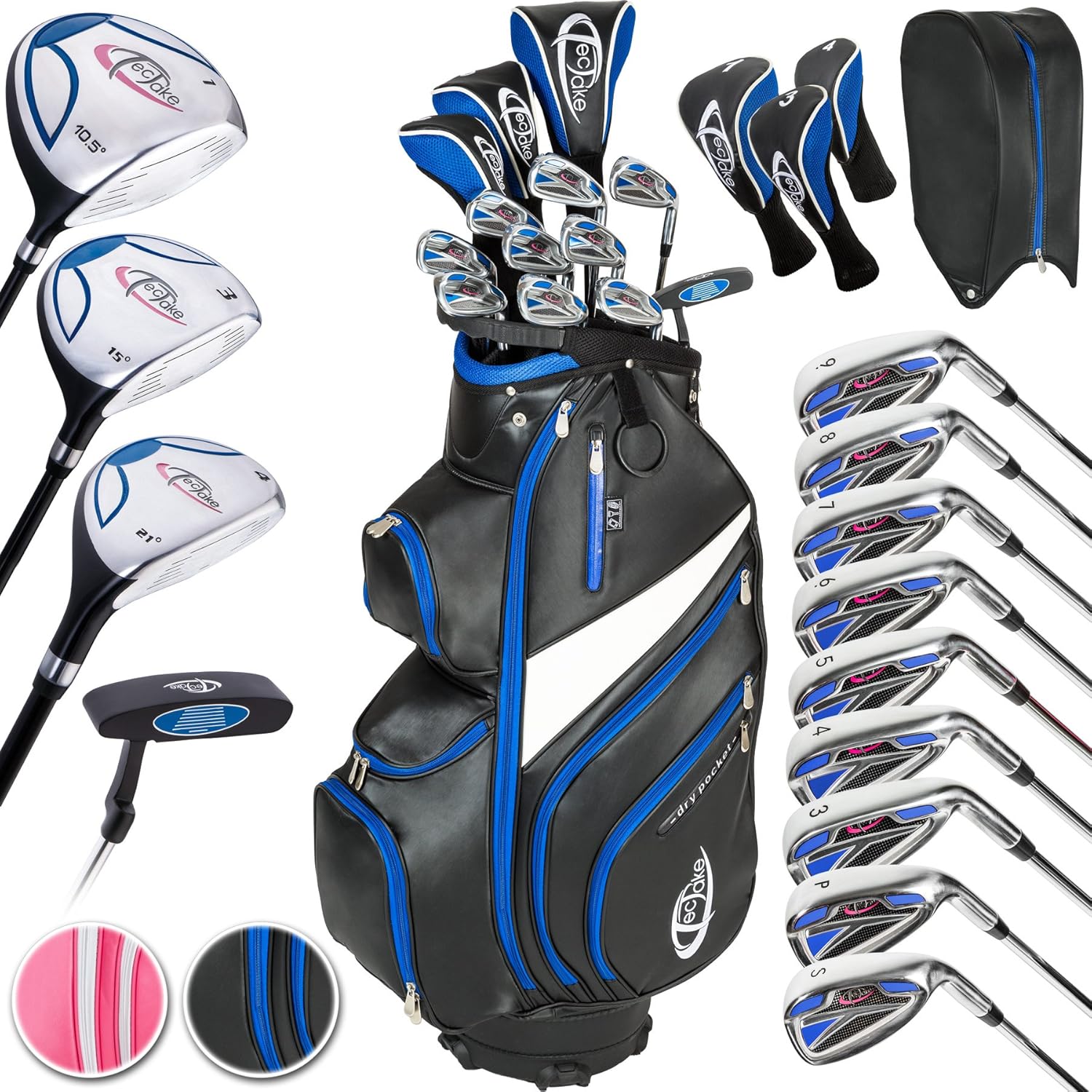 TecTake Complete full Golf set 13 clubs right hand graphite steel
