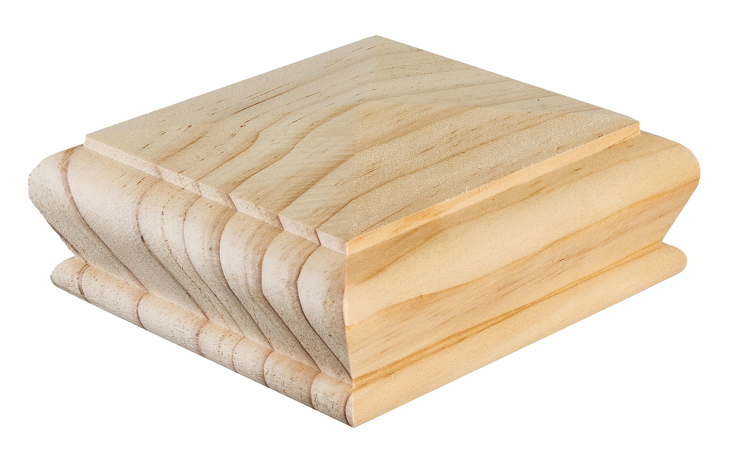 Cambridge Clear Pine Pyramid Newel CAPS 90mm, Full Stair Newel Post Cap 120x120x50mm, Recessed to Suit a 90mm x 90mm Newel