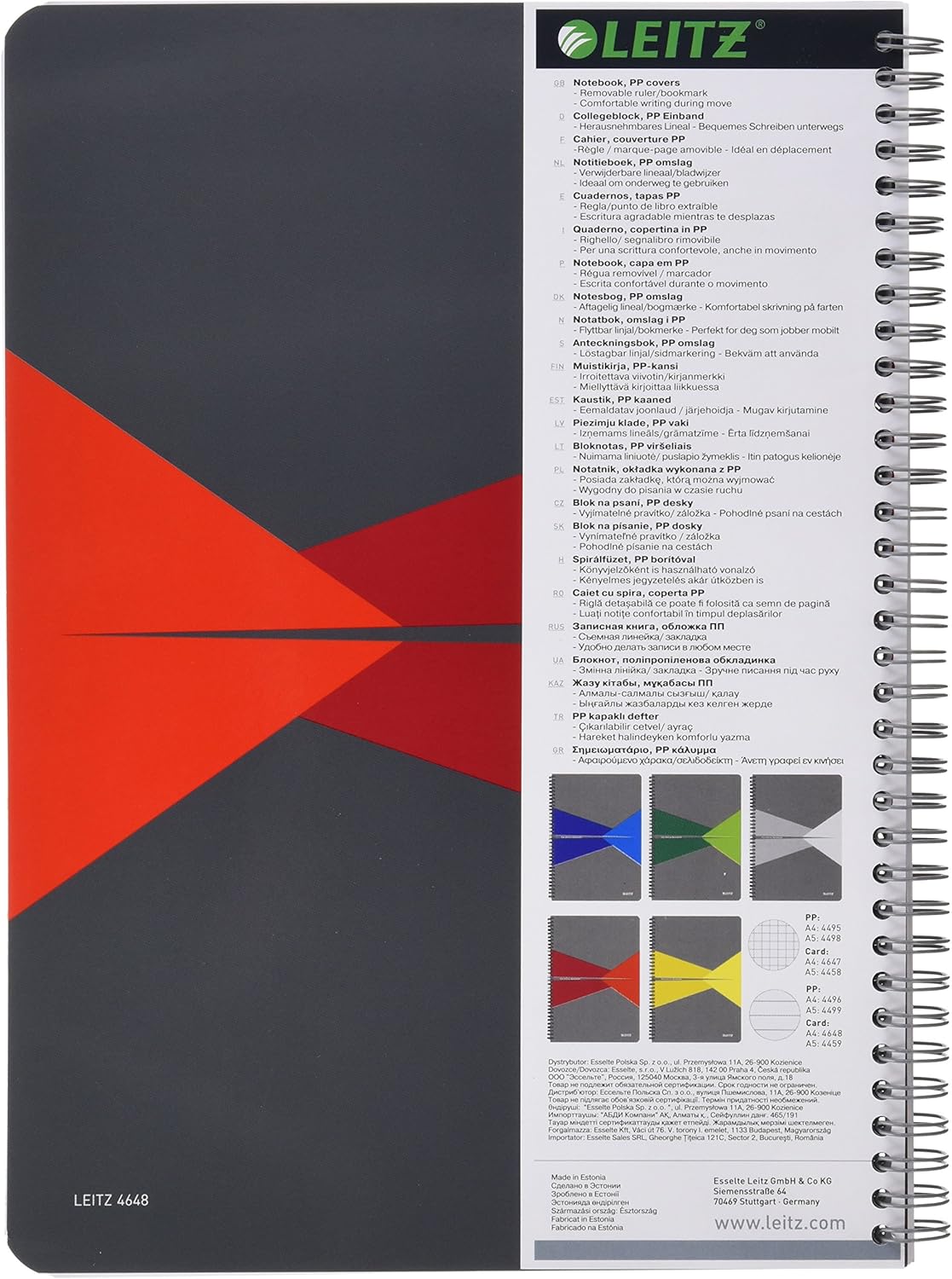 Esselte Leitz A4 Office Notepad, Laminated Card, Lined, 90 Sheets, Assorted Colours, Single Unit - Image 3