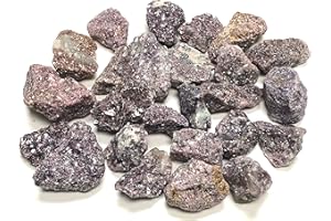 Zentron Crystal Collection Rough Natural Lepidolite Stones with Velvet Bag - Large 1" Natural Bulk Rocks for Tumbling, Wire Wrapping, Polishing, Wicca and Reiki (1/2 Pound)