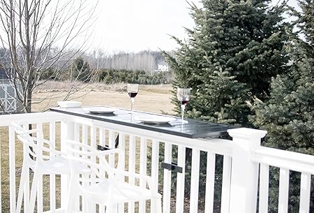 Amazon Com Deck Rail Table Fits Patio Or Deck Railing As A