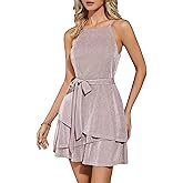 Wedtrend Sparkly Homecoming Dresses for Teens Aline Cocktail Dress Halter Christmas Party Dresses for Women