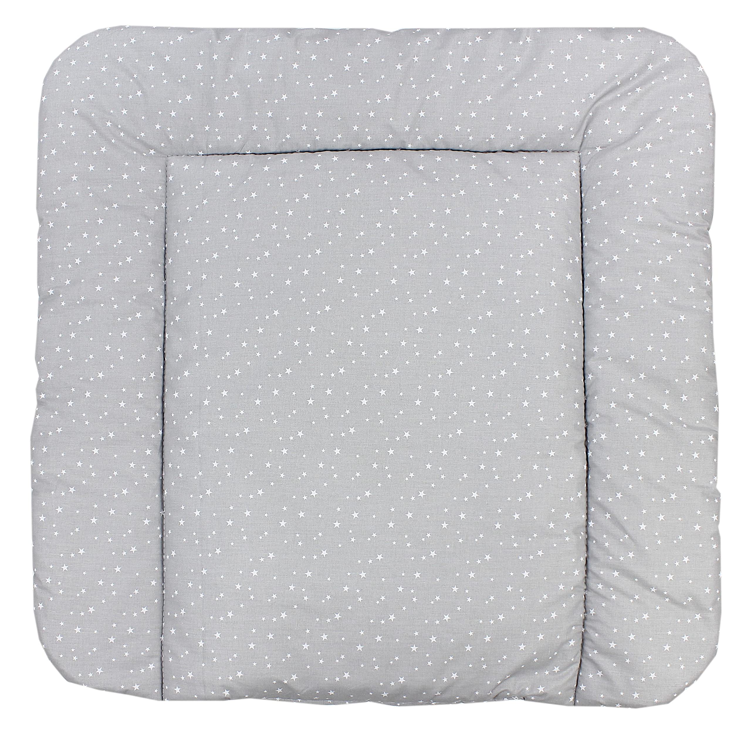 TupTam Baby Changing Mat Softly Padded Patterned, Small Stars/Grey, 70 x 70 cm