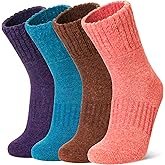WEVIAS Kids Merino Wool Socks Hiking Ski Boot Winter Thermal Warm Toddler Boys Girls Cozy Socks 4 Pairs