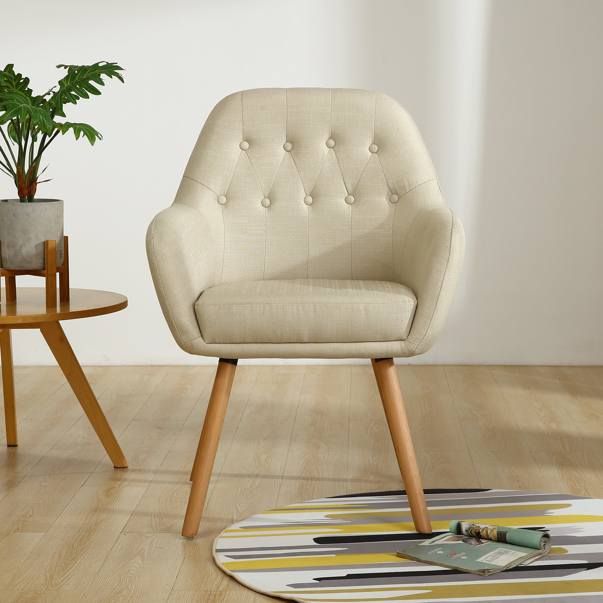 LSSBOUGHT Contemporary Stylish ButtonTufted Upholstered Accent Chair