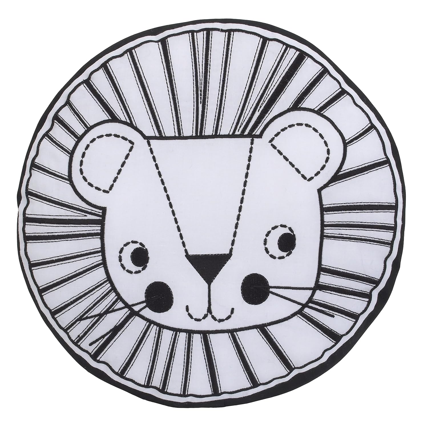 Nojo Nojo Roar Embroidered Pillow Black White Aqua