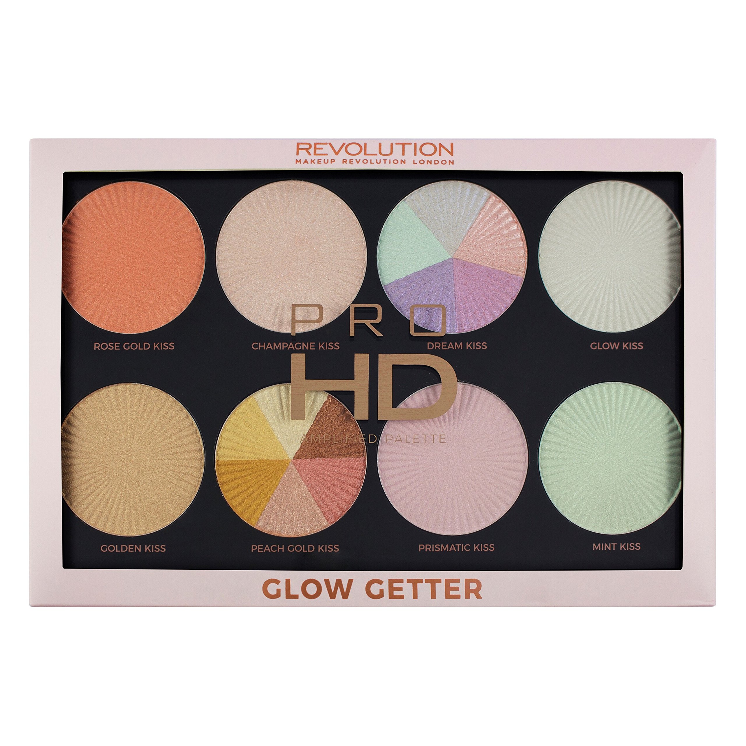 Makeup Revolution - Highlighter palette - Pro HD palette glow getter, Mixed