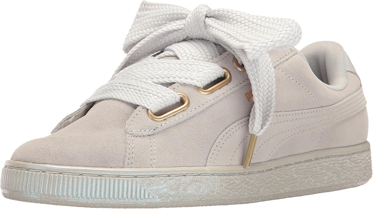 puma suede heart grey violet satin