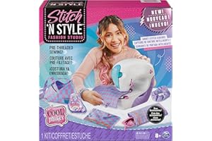 Cool Maker, Stitch ‘N Style Fashion Studio, Pre-Threaded Sewing Machine Toy with Fabric and Water Transfer Prints, Arts & Cra