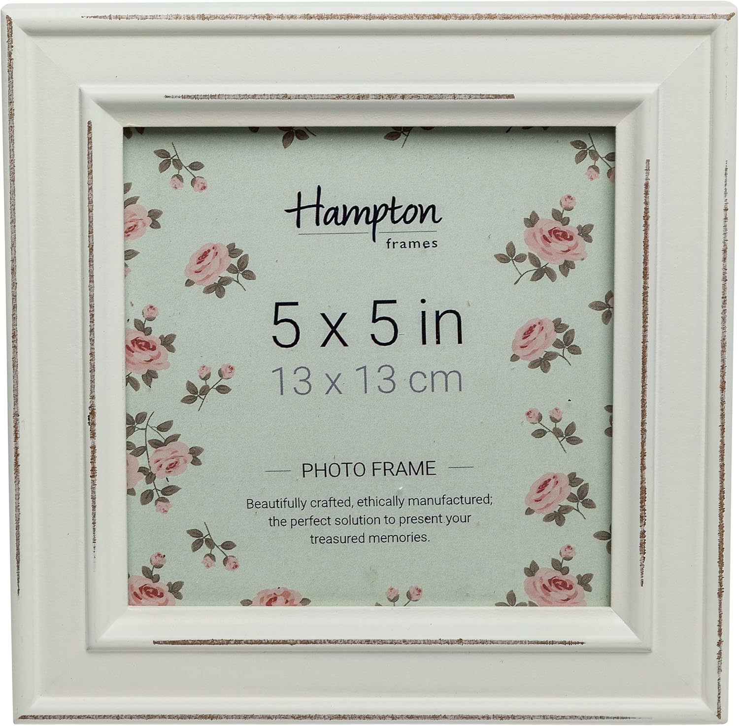 Hampton Frames PAL301955W Paloma Cadre Photo carré en Bois Style Shabby