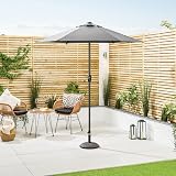 CHRISTOW Garden Parasol Umbrella Polyester Canopy Steel Sunshade with Crank view 2
