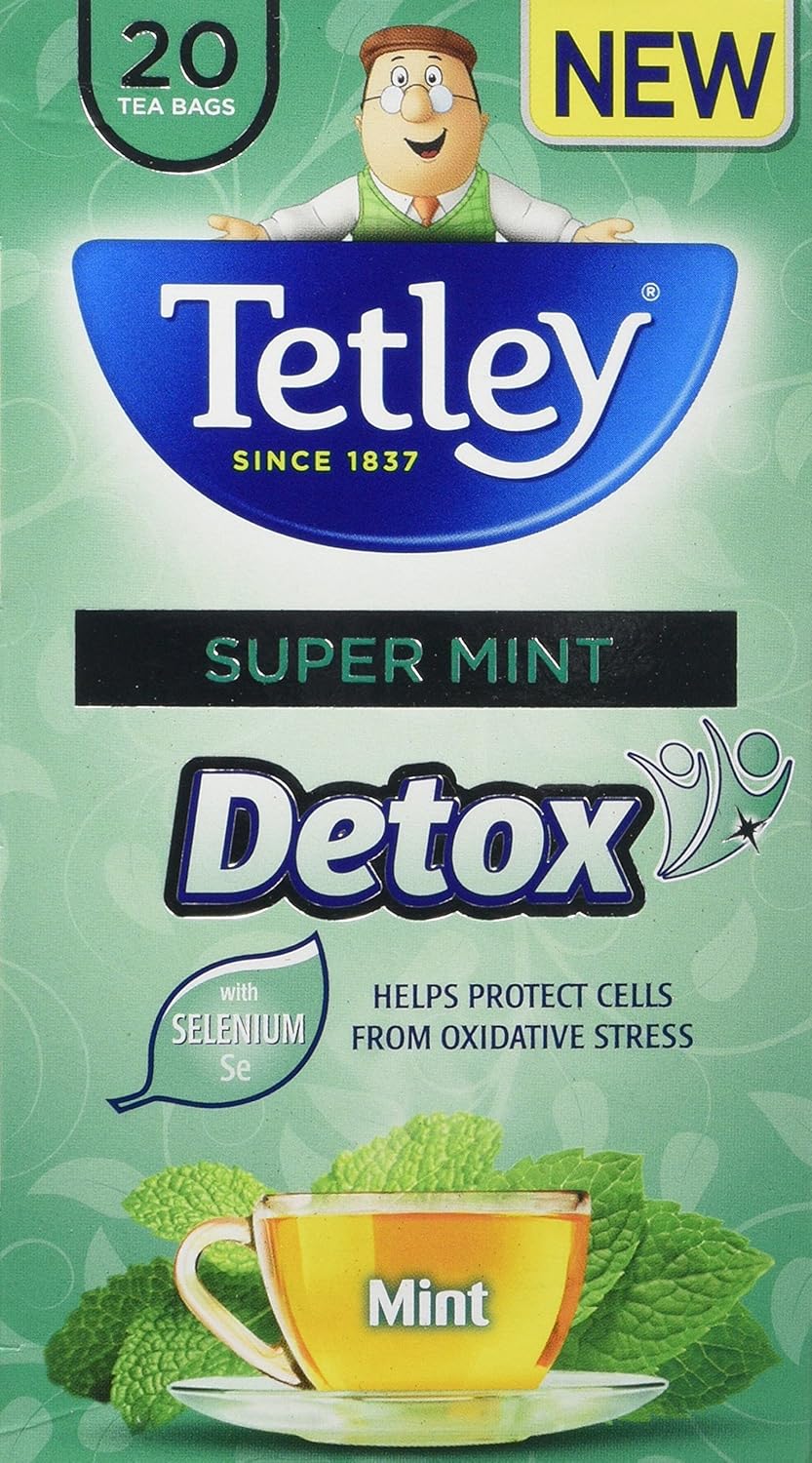 Tetley Super Green Tea Detox Mint Tea Bags 4X20 tea bags Amazon.co.uk