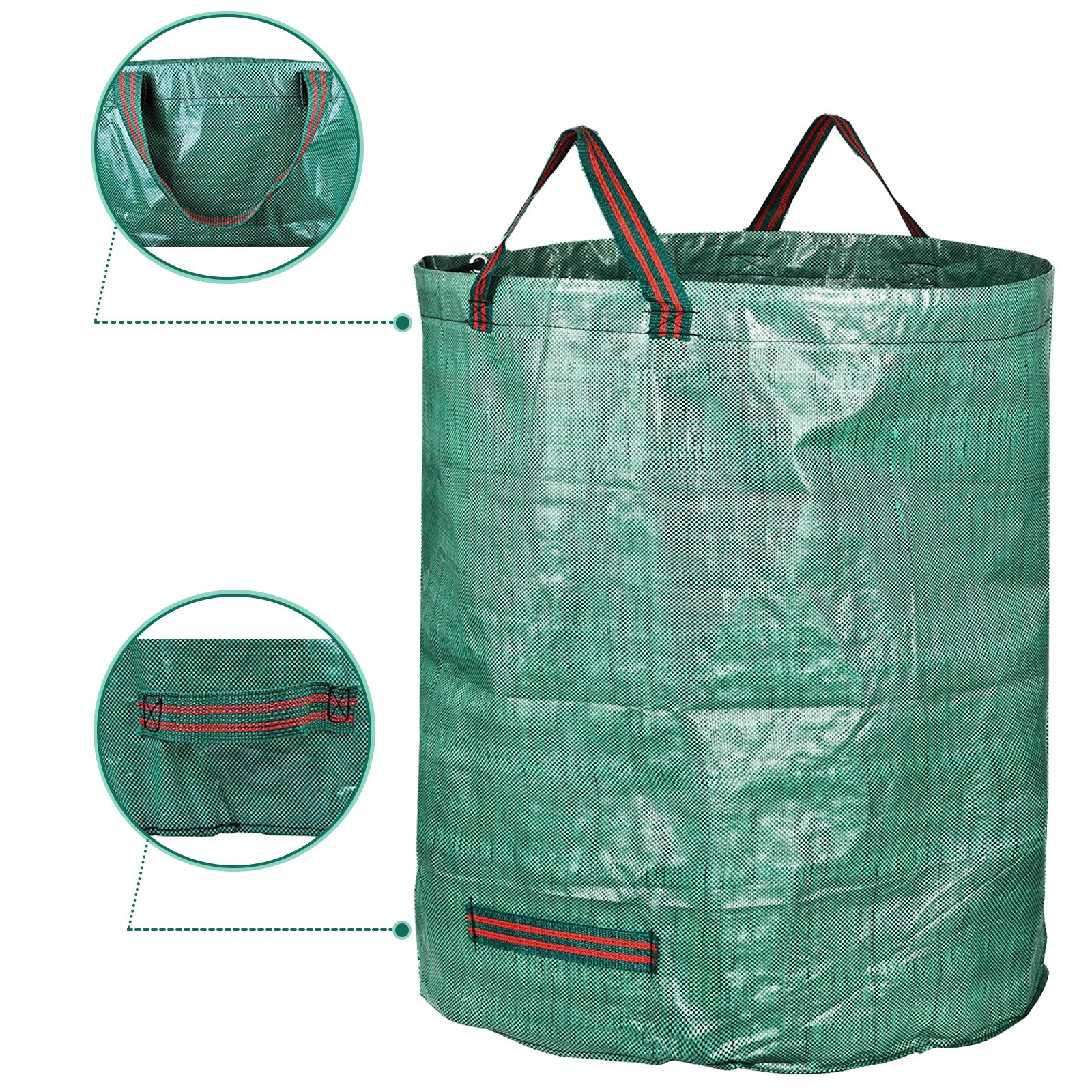 KORAM 3-Pack Garden Waste Bags Heavy Duty Reusable Gardening Yard Lawn Leaf Bag- 2x 72 Gallons,1x 32 Gallons