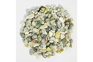CONSDAN 6 LBS River Rocks, StoneCreek, Decorative Garden Stones for Plant Landscaping, Polished Gravel Filler Pebbles for Home Decoration, Vases, Succulents, Flower Beds and Fish Tanks (Jade, Medium)