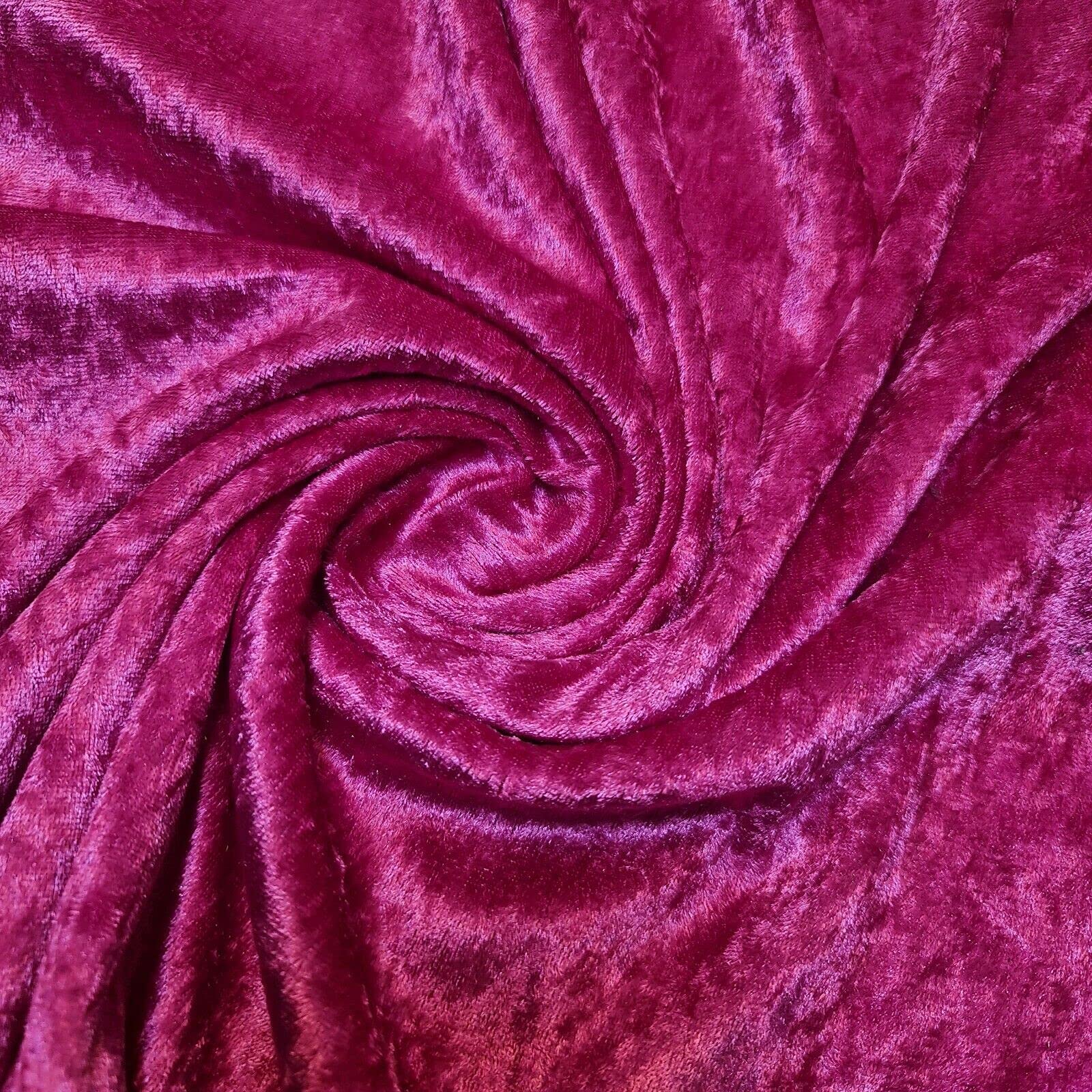 EP Premium Crushed Velvet Fabric Craft Stretch Velour Material Extra Wide - 58" - 150 cm Wide Sold As Pre - Cut Lengths (Cerise)